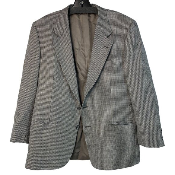 VTG 80s Valentino Uomo Men's Wool/Silk Blazer Jacket Check Italy Size 41S 7436 - Picture 9 of 9